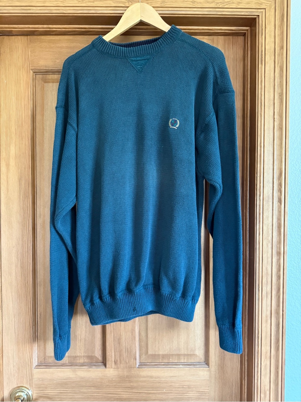 Ozark Wilderness 100% Cotton Men's Teal Crewneck Sweater
